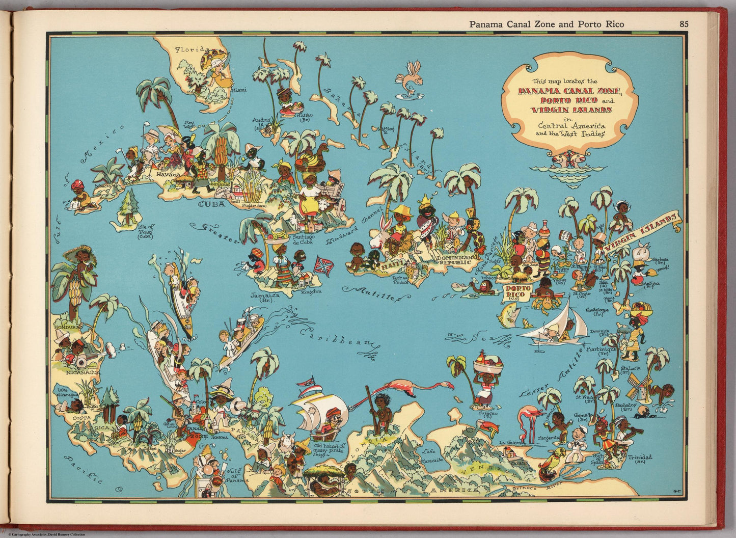 Vintage Caribbean Pictorial Map | Artisanal Wooden Jigsaw Puzzle | Ruth Taylor White art