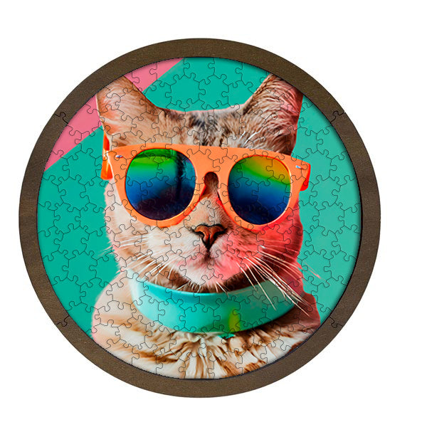 CAT | Trayzzle 12" | Wooden Jigsaw Puzzle | Tray and Home Decor Piece