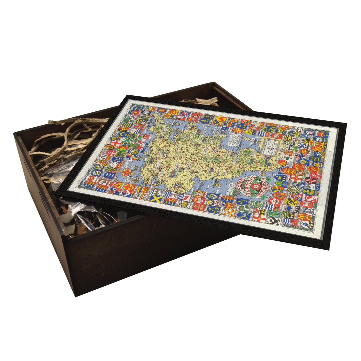 Vintage Historical Map of England & Wales Wooden Jigsaw Puzzle