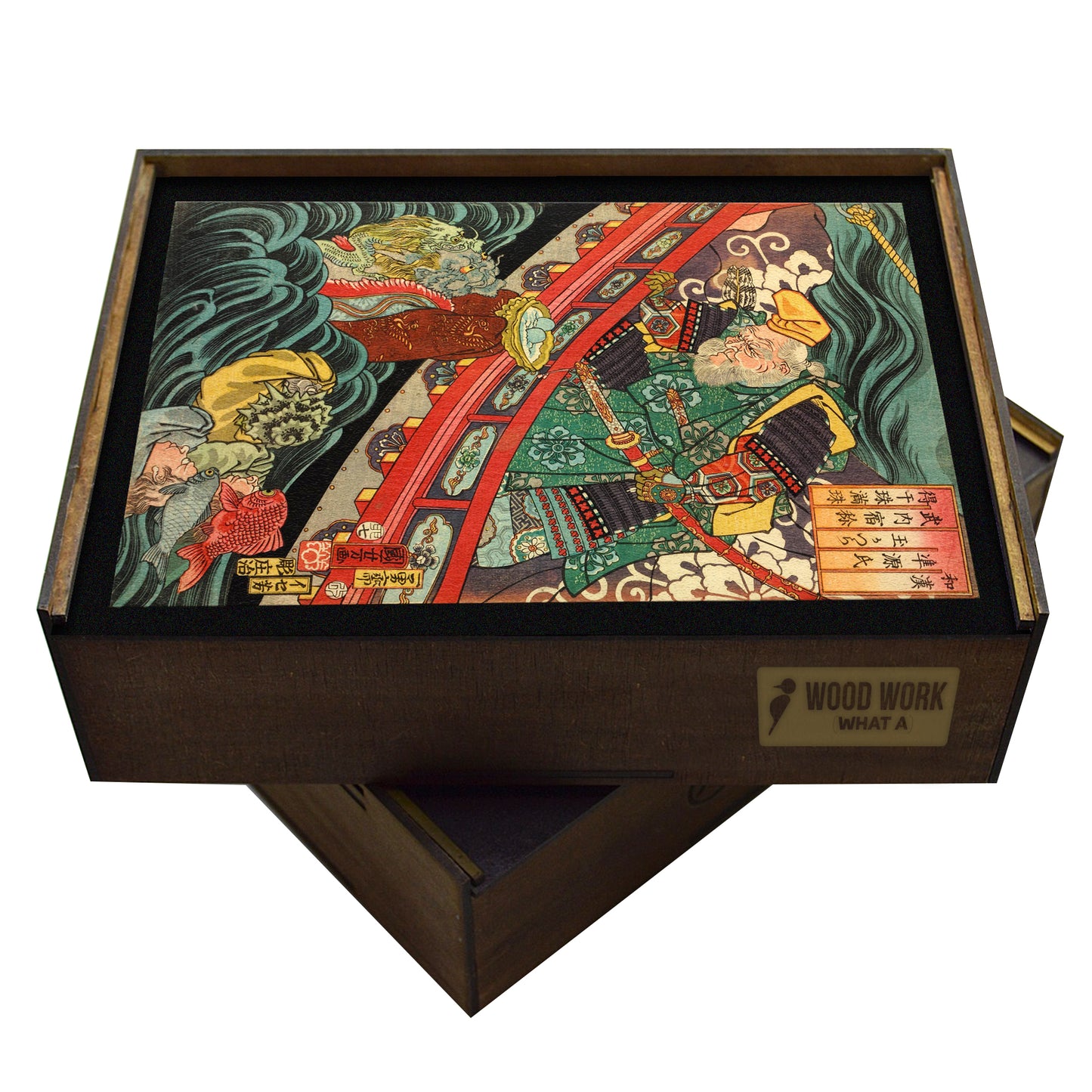 Utagawa Kuniyoshi Wooden Puzzle | Samurai Takeuchi | Japanese Art Jigsaw Puzzle