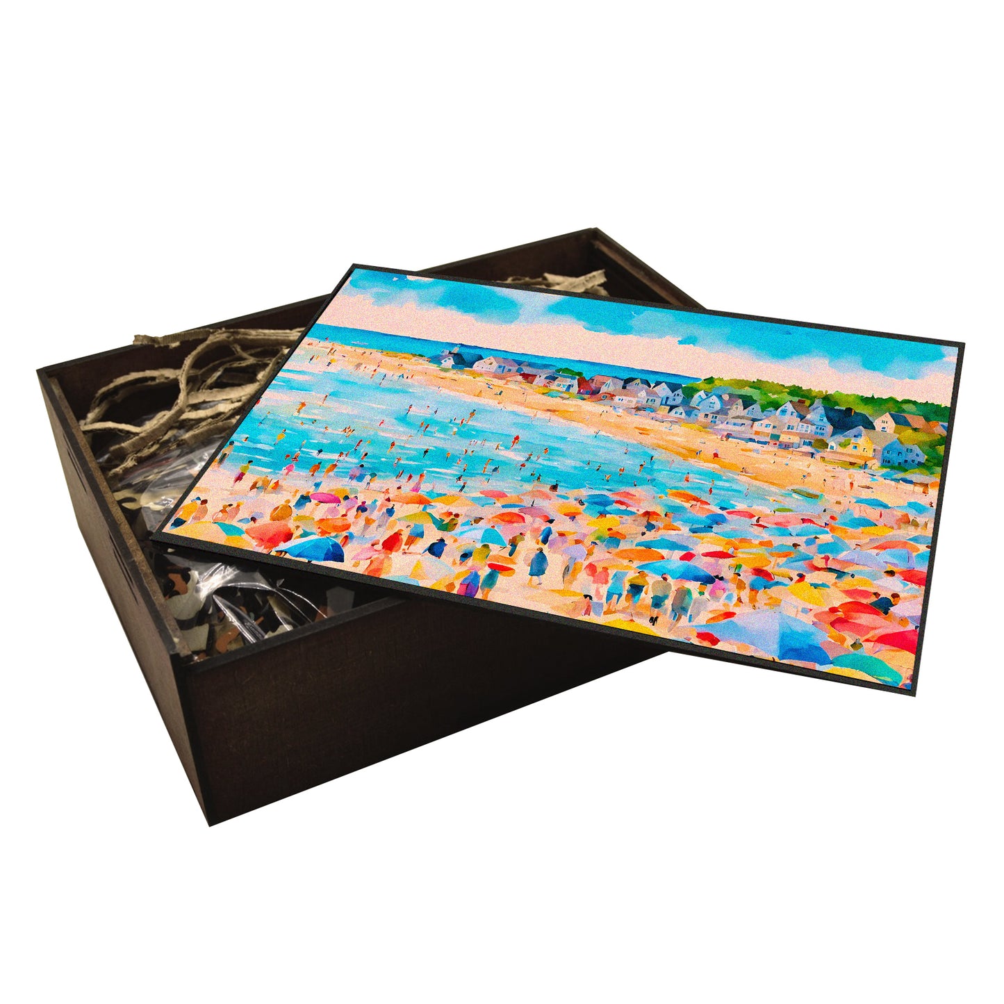 New England Beach Wooden Puzzle | Summer Paradise Jigsaw | Coastal Escape | Adult Jigsaw Puzzle