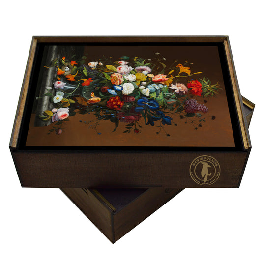 Nature themed | Severin Roesen wooden jigsaw Puzzle | "Still Life with Bird's Nest"