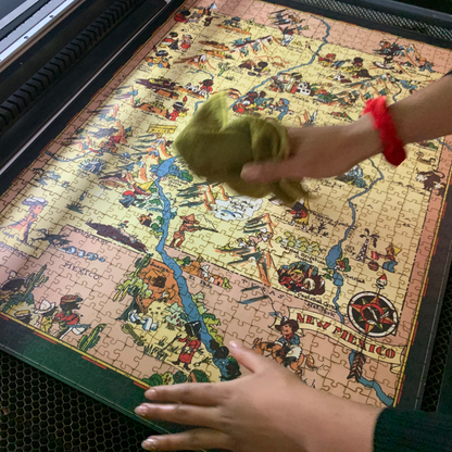 Antique Map or OHIO & West Virginia Wooden Puzzle - Explore Historic Landmarks & Scenic Beauty