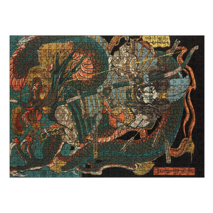 Utagawa Kuniyoshi Wooden Puzzle | Samurai Nagasaki | Japanese Art Jigsaw Puzzle