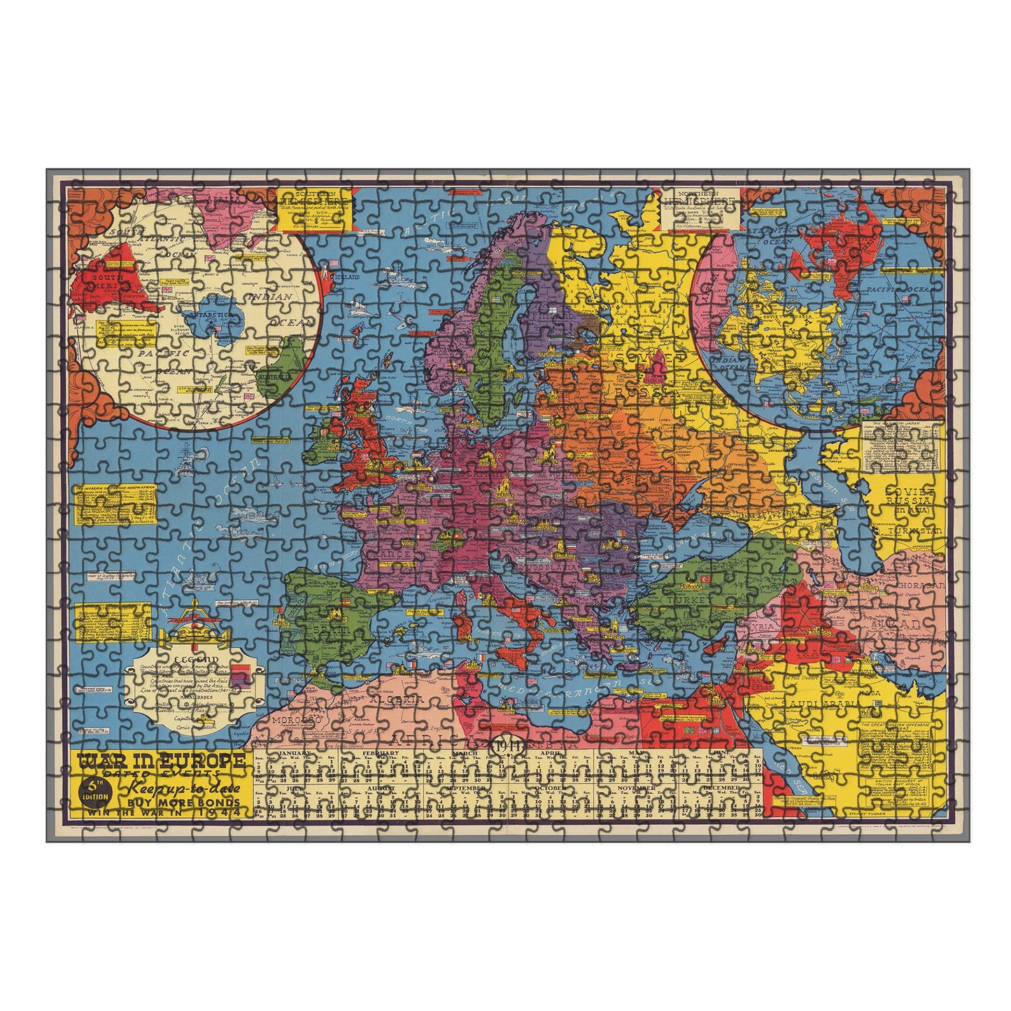 WORLD WAR Map Wooden Puzzle | WW2 | Wooden Jigsaws for Veterans