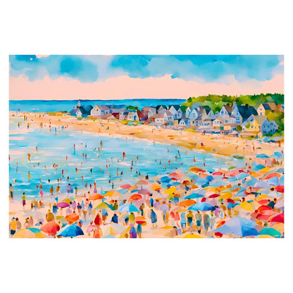 New England Beach Wooden Puzzle | Summer Paradise Jigsaw | Coastal Escape | Adult Jigsaw Puzzle