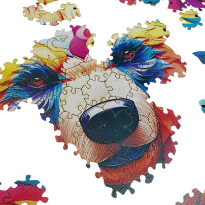 Bear Wooden Jigsaw Puzzle – 23" Whimsies Edition | Animal Totem Art