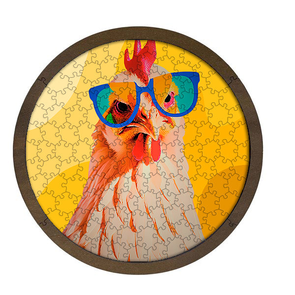 CHICKEN | Trayzzle 12" | Wooden Jigsaw Puzzle | Tray and Home Decor Piece