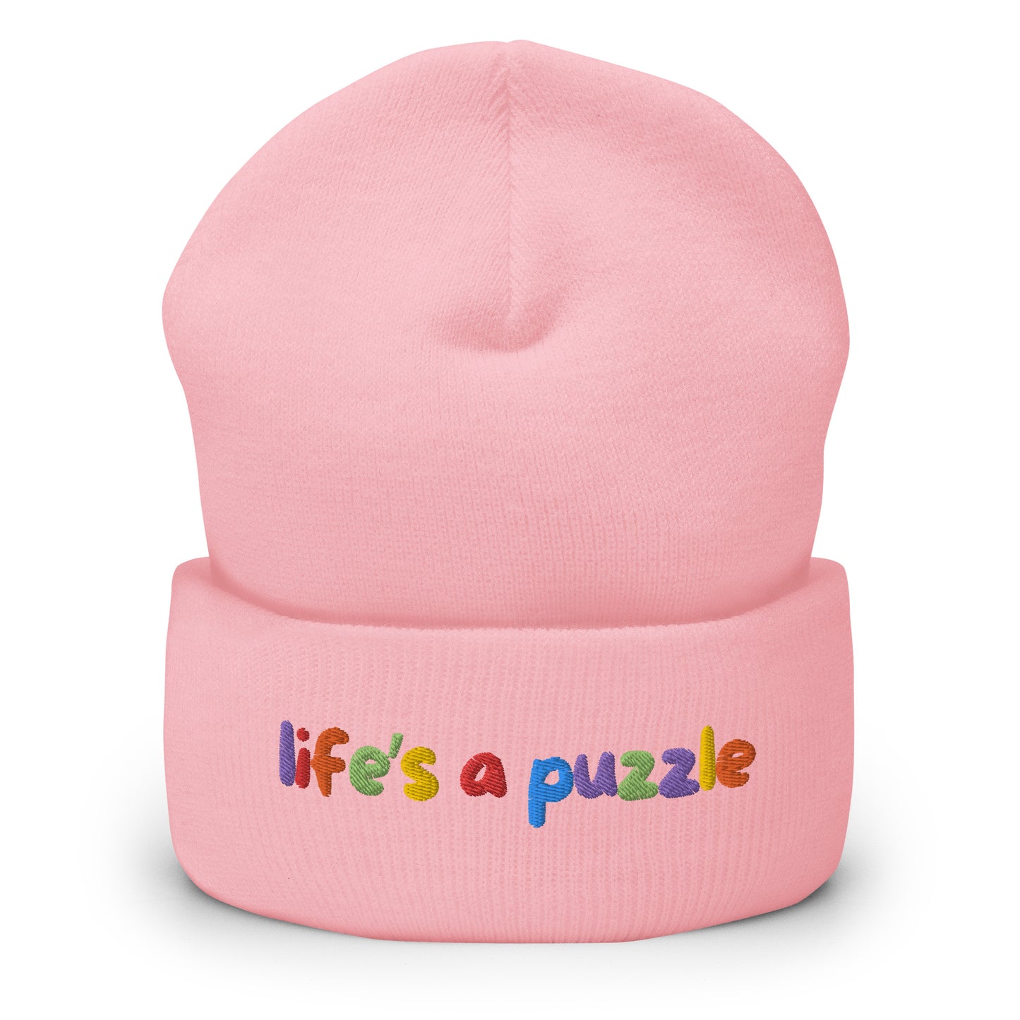 Cuffed Beanie | Life's a colorful puzzle