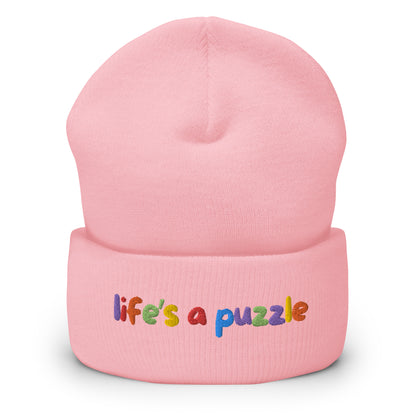 Cuffed Beanie | Life's a colorful puzzle