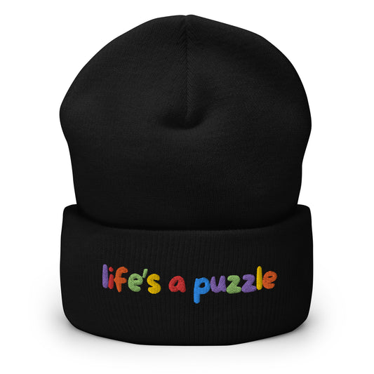 Cuffed Beanie | Life's a colorful puzzle