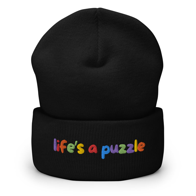 Cuffed Beanie | Life's a colorful puzzle