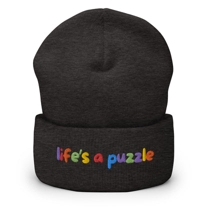 Cuffed Beanie | Life's a colorful puzzle