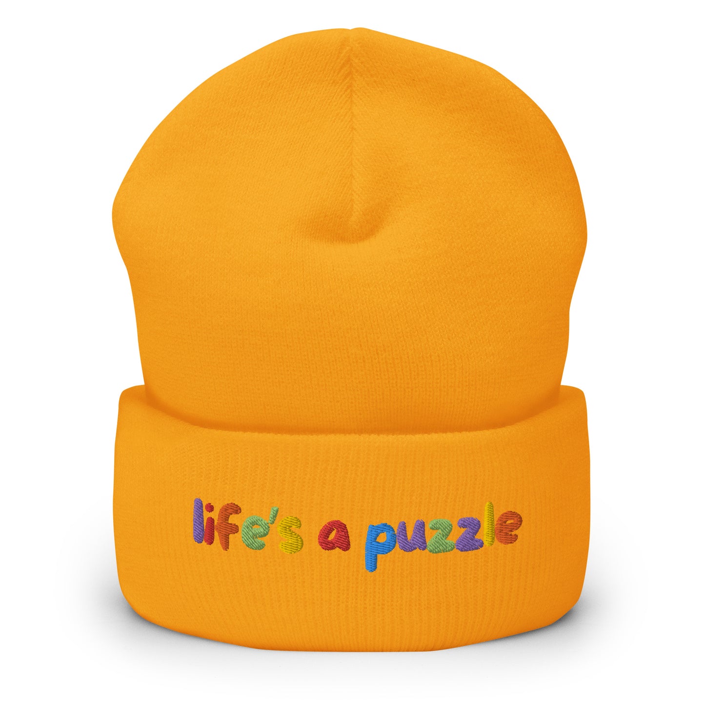 Cuffed Beanie | Life's a colorful puzzle