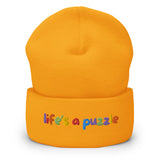 Cuffed Beanie | Life's a colorful puzzle