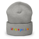 Cuffed Beanie | Life's a colorful puzzle