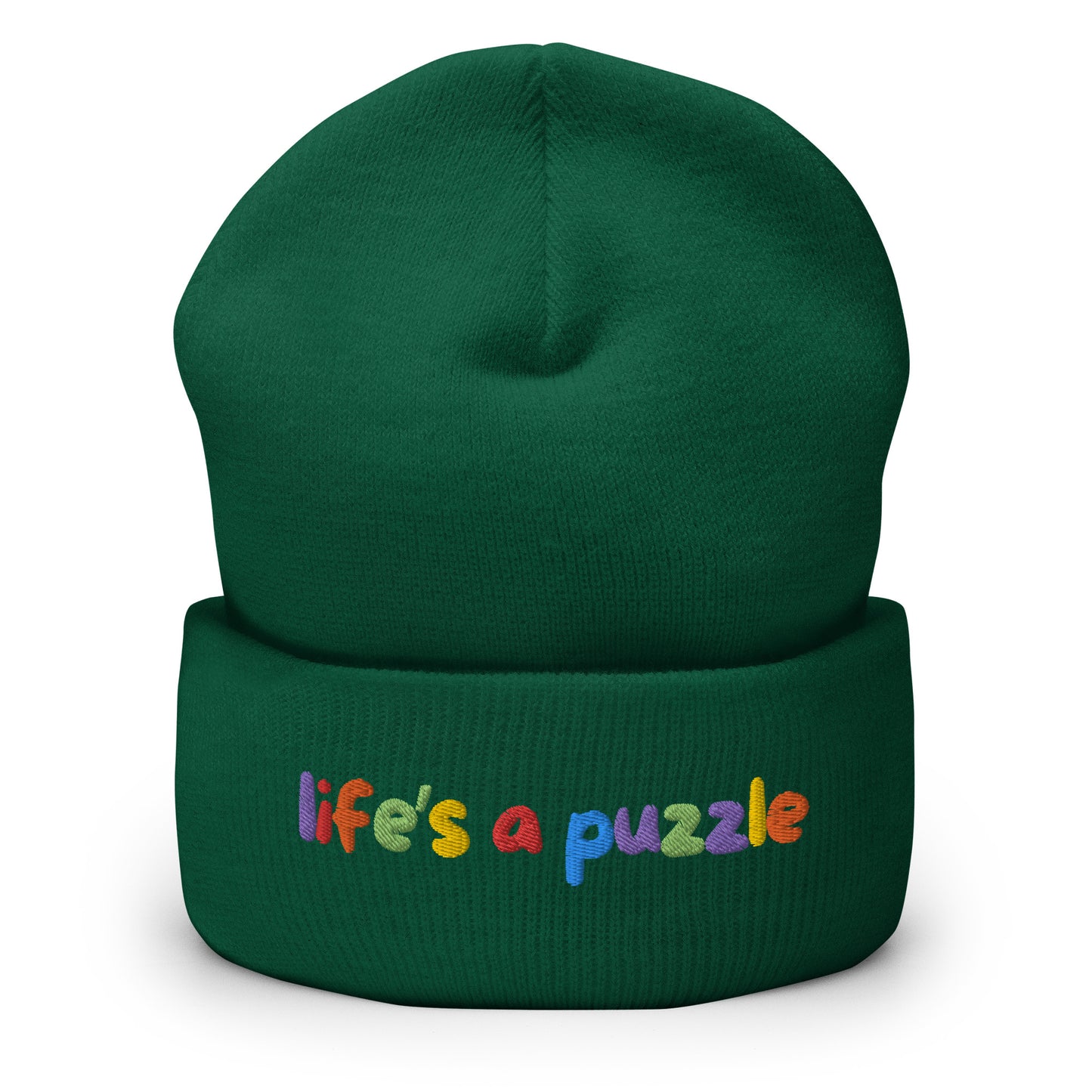 Cuffed Beanie | Life's a colorful puzzle