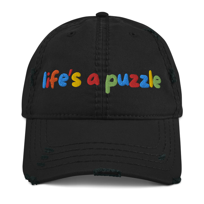 Distressed Unisex Hat | Life's a colorful puzzle | Many colors!