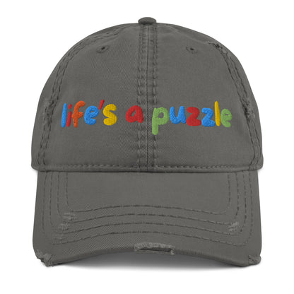 Distressed Unisex Hat | Life's a colorful puzzle | Many colors!