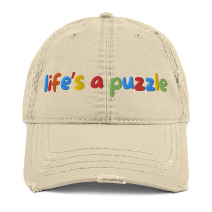 Distressed Unisex Hat | Life's a colorful puzzle | Many colors!