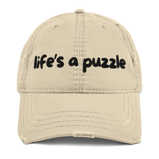 Distressed Unisex Hat | Life's a puzzle | Many colors!