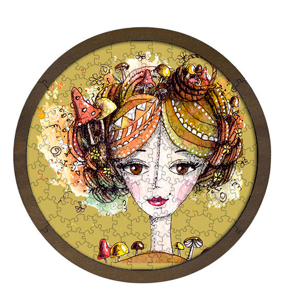 Trayzzle 12" | Fall FAIRY: A Unique Wooden Jigsaw Puzzle | Tray and Home Decor Piece