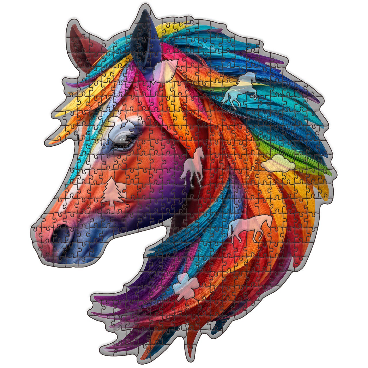 Horse Wooden Jigsaw Puzzle – 23" Whimsies Edition | Animal Totem Art