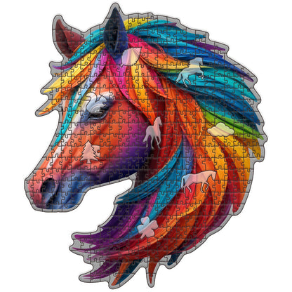 Horse Wooden Jigsaw Puzzle – 23" Whimsies Edition | Animal Totem Art