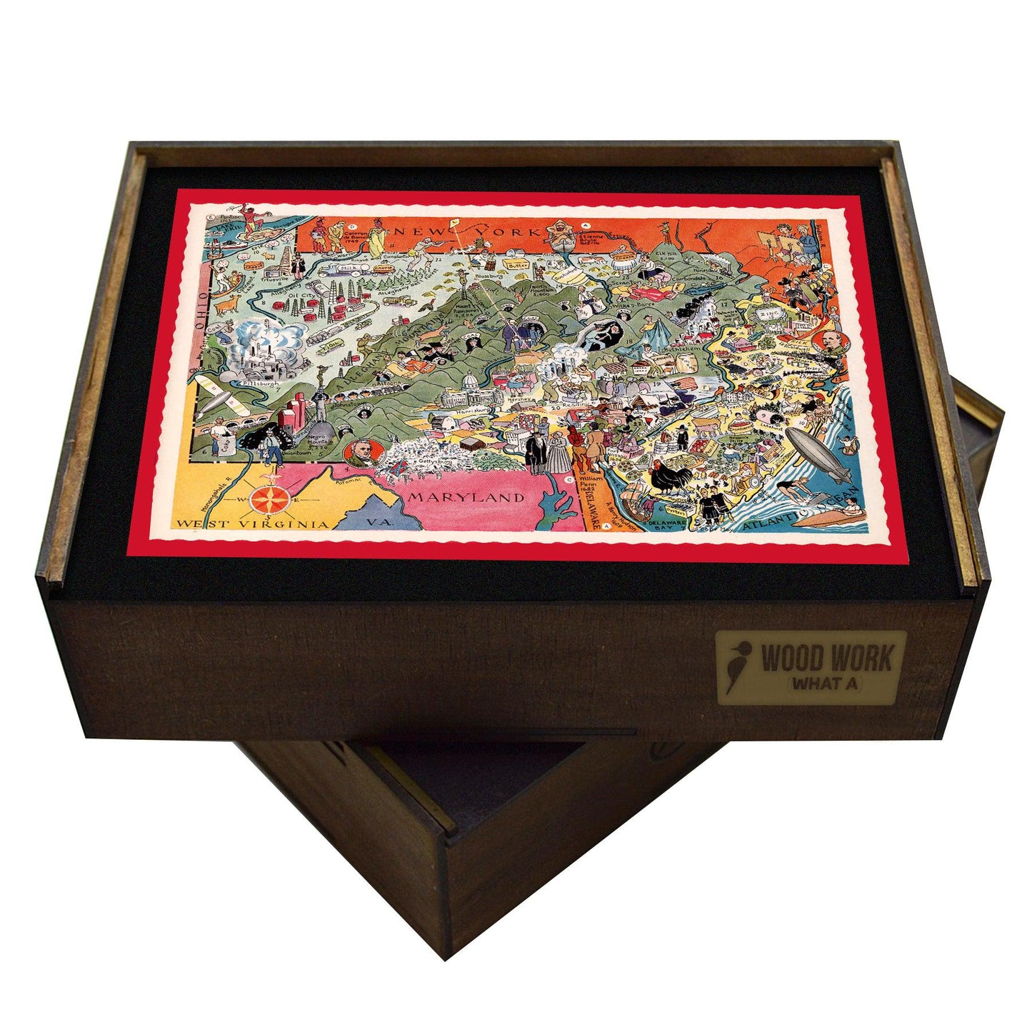 Antique PENNSYLVANIA State Map | Wooden Puzzle | Adult Jigsaw