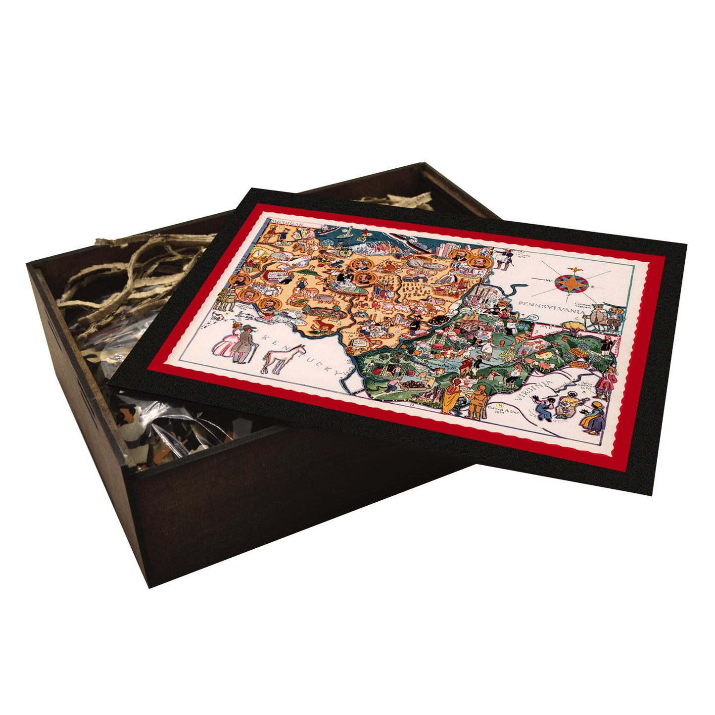 Antique OHIO State Map | Wooden Puzzle | Adult Jigsaw | Unique gifts | Map Collector gifts