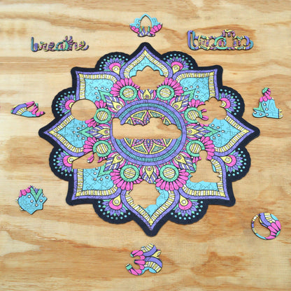 Mandala Wooden Puzzle "BREATH" | Whimsies edition | Adult Jigsaw Puzzle | 23 inches