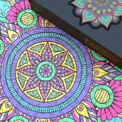 Mandala Wooden Puzzle "BREATH" | Whimsies edition | Adult Jigsaw Puzzle | 23 inches