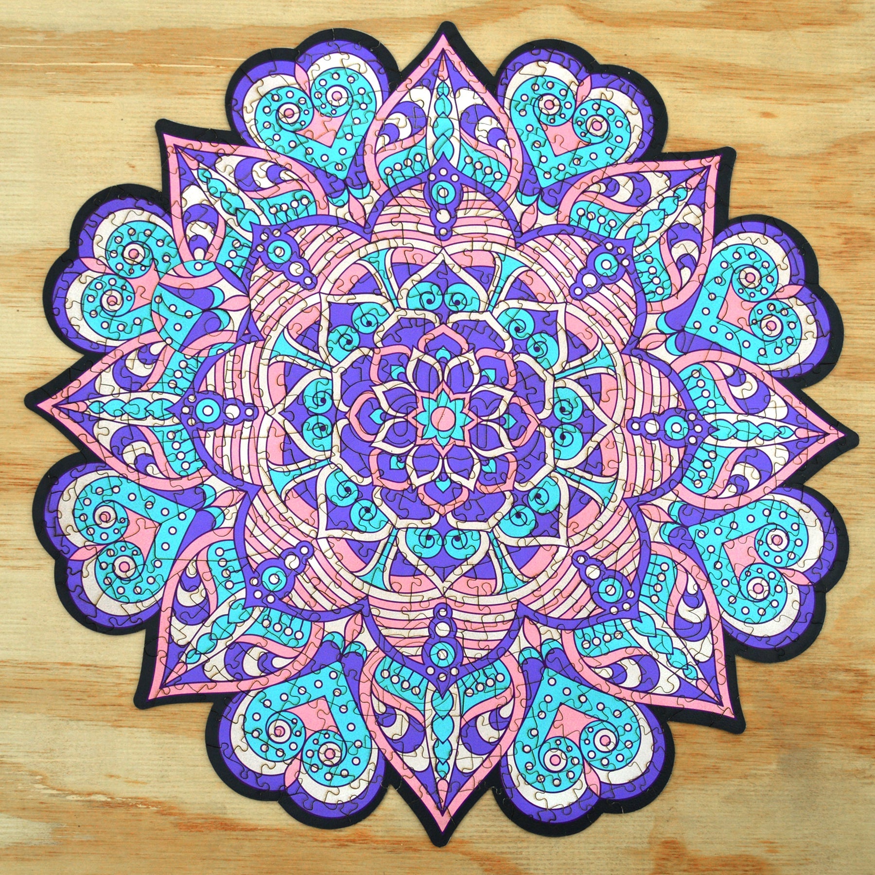 Mandala Wooden Puzzle "CALM" | Whimsies edition | Adult Jigsaw Puzzle | 23 inches