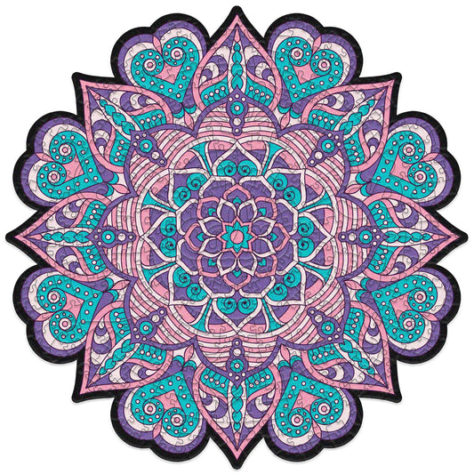 Mandala Wooden Puzzle "CALM" | Whimsies edition | Adult Jigsaw Puzzle | 23 inches