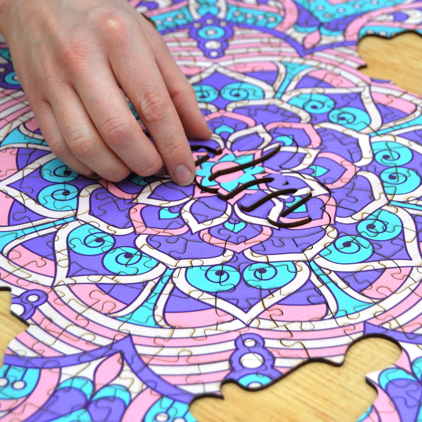 Mandala Wooden Puzzle "CALM" | Whimsies edition | Adult Jigsaw Puzzle | 23 inches