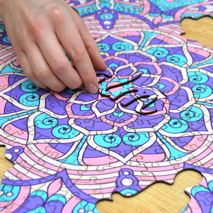 Mandala Wooden Puzzle "CALM" | Whimsies edition | Adult Jigsaw Puzzle | 23 inches