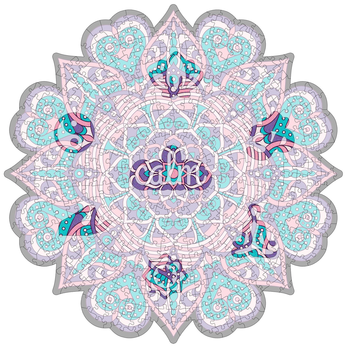 Mandala Wooden Puzzle "CALM" | Whimsies edition | Adult Jigsaw Puzzle | 23 inches