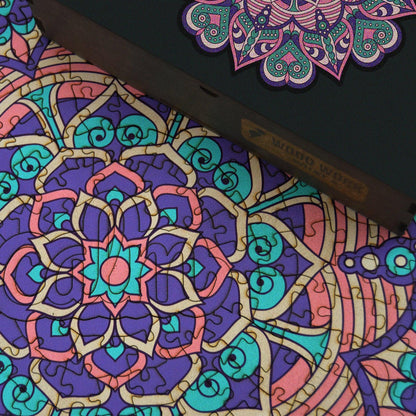 Mandala Wooden Puzzle "CALM" | Whimsies edition | Adult Jigsaw Puzzle | 23 inches