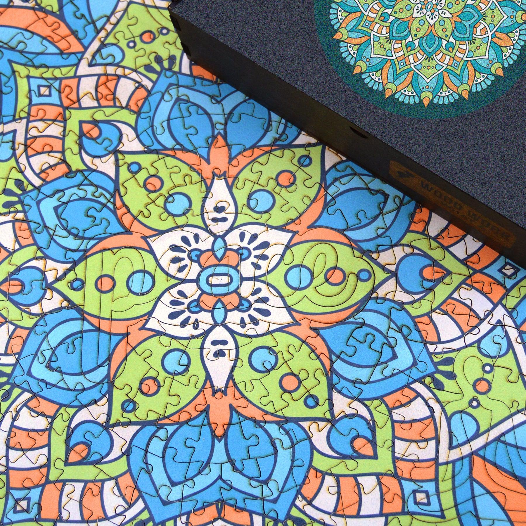 Mandala Wooden Puzzle "PEACE" | Whimsies edition | Adult Jigsaw Puzzle | 23 inches