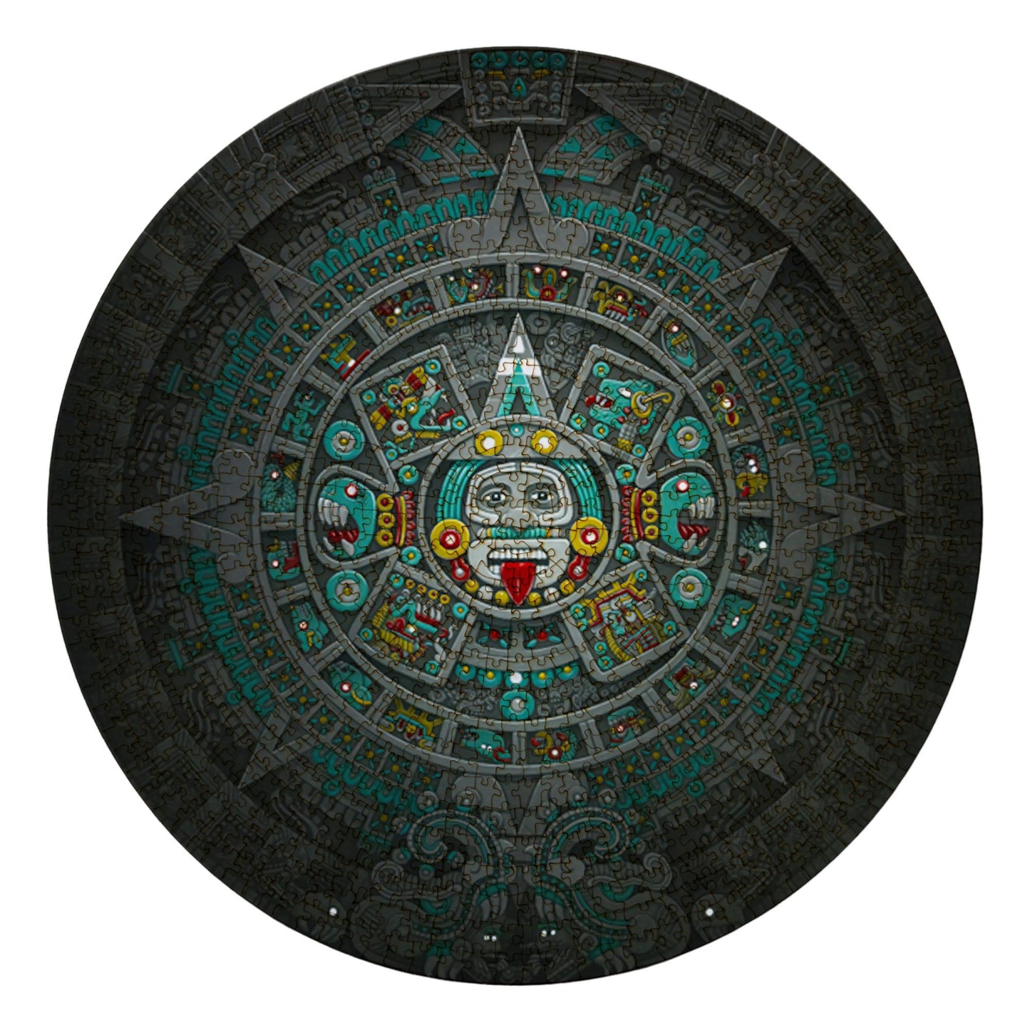 Round Wooden Puzzle "AZTEC CALENDAR" | 23 inches 550 pcs | Adult Jigsaw Puzzles