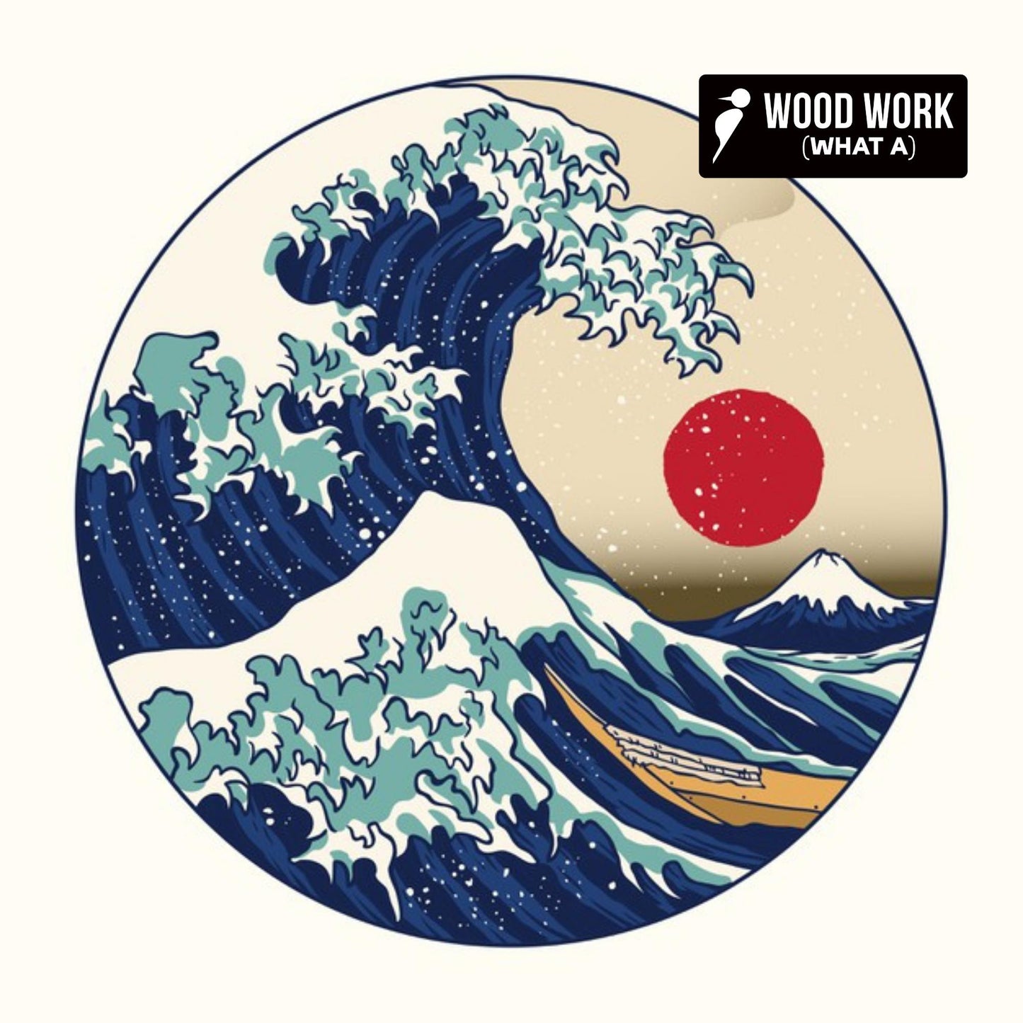 Round Wooden Puzzle "WAVE" | 31 inches 1000 pcs | Adult Jigsaw Puzzles