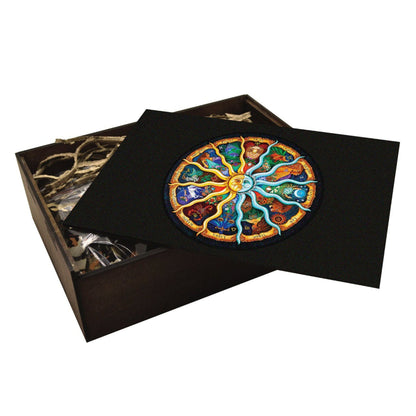 Round Wooden Puzzle "ZODIAC" | 31 inches 1000 pcs | Adult Jigsaw Puzzles