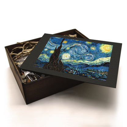 Wooden Puzzle "The Starry Night", Van Gogh painting