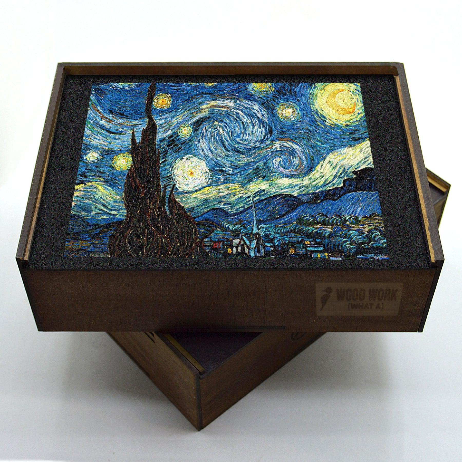 Wooden Puzzle "The Starry Night", Van Gogh painting