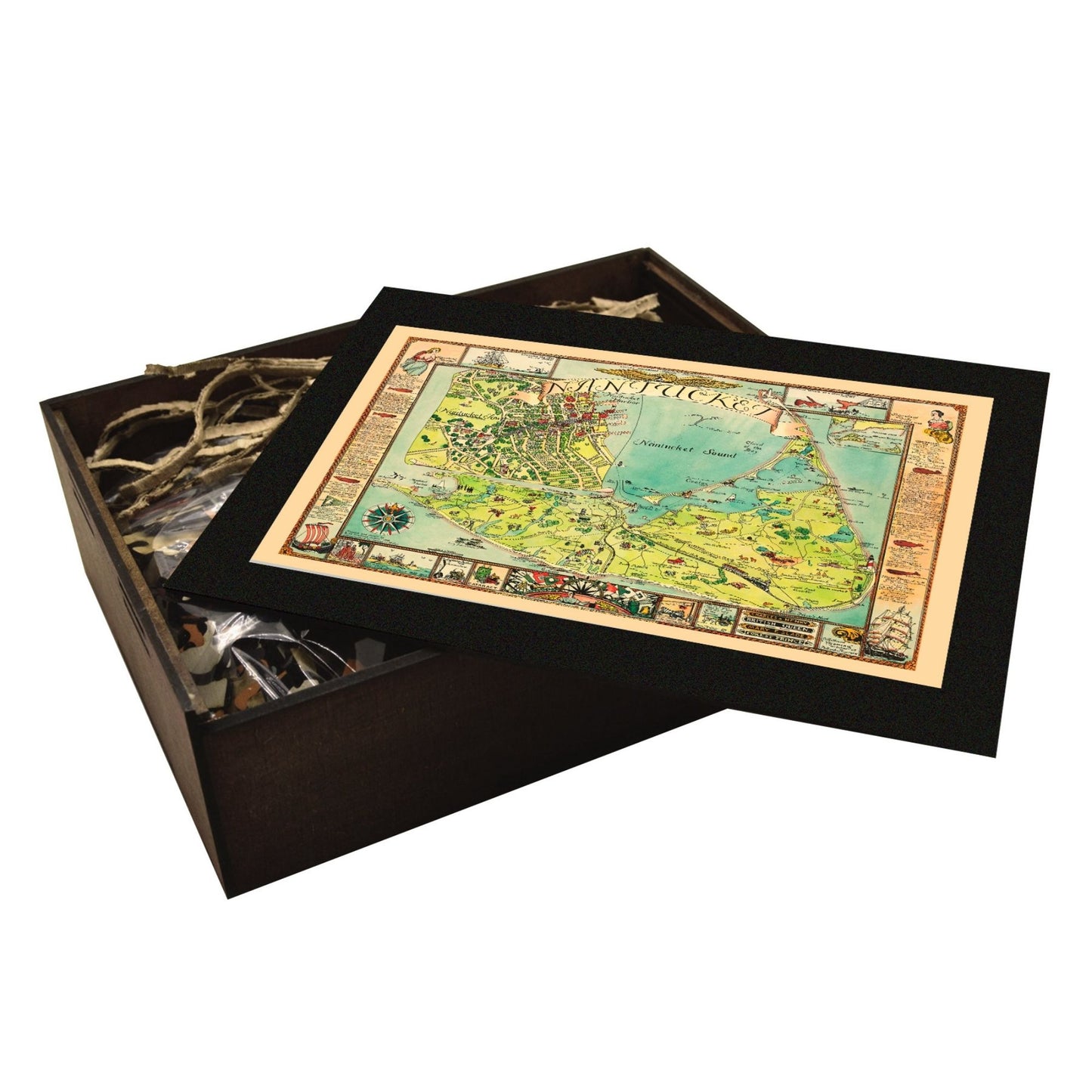 Antique NANTUCKET Map | Wooden Puzzle | Adult Jigsaw | Map Collector gift