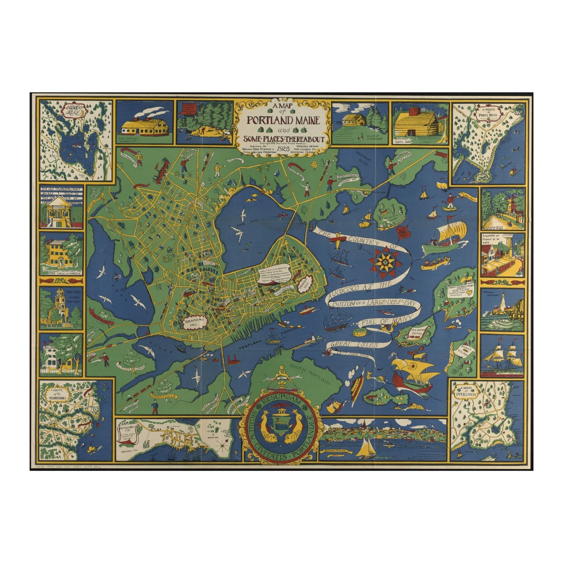 Antique PORTLAND ME Map | Wooden Puzzle | Adult Jigsaw | Map Collector gift