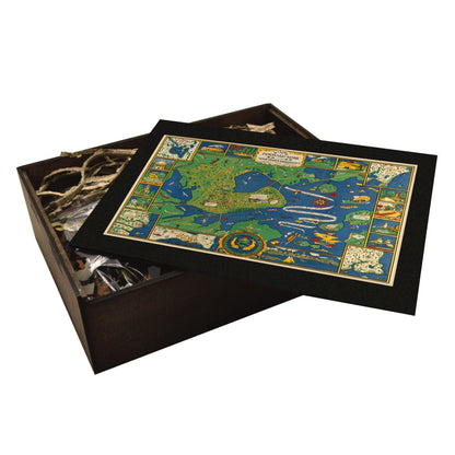 Antique PORTLAND ME Map | Wooden Puzzle | Adult Jigsaw | Map Collector gift