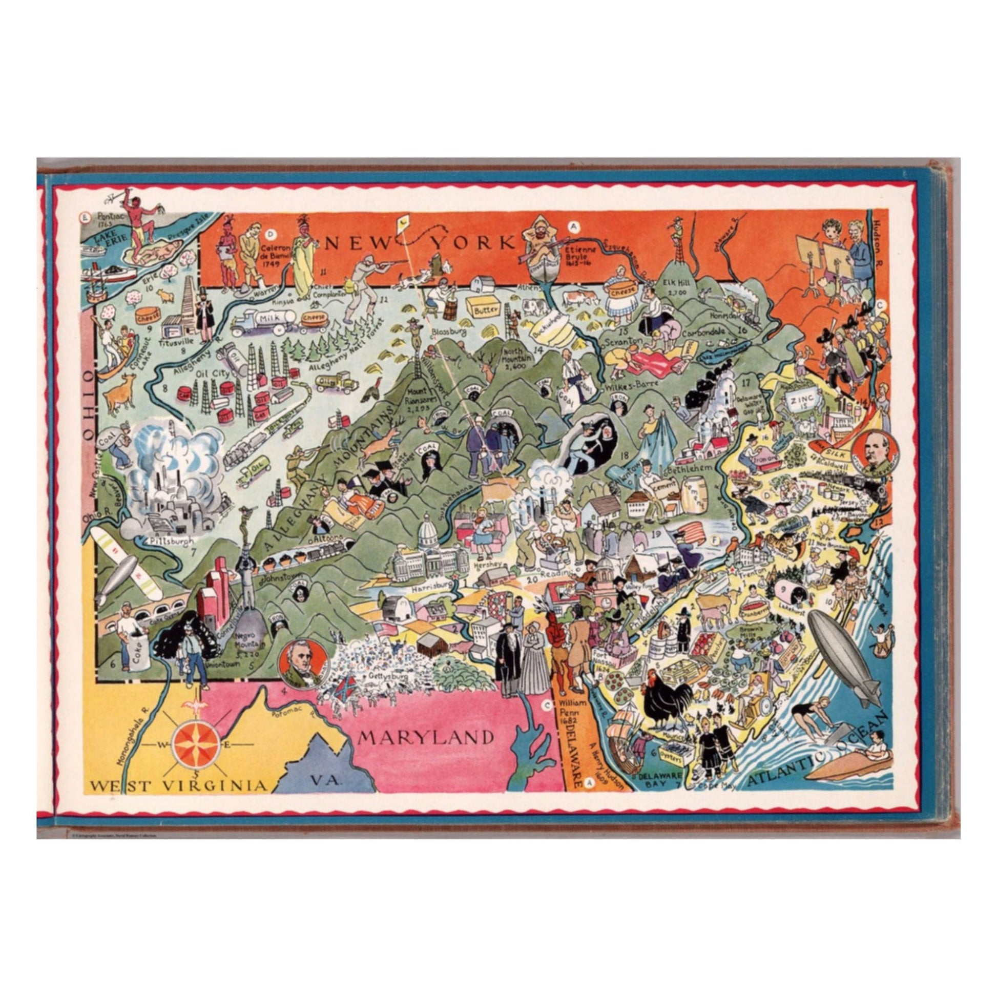 Antique NEW JERSEY State Map | Wooden Puzzle | Adult Jigsaw